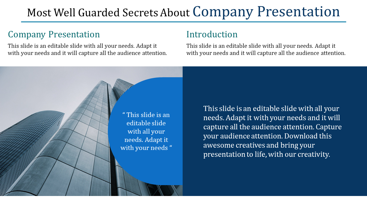 Attractive Two Noded Company Presentation PowerPoint